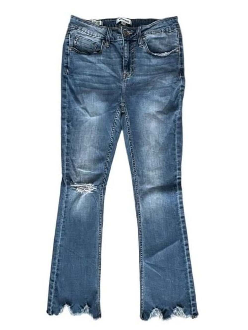 Vigoss Marley Bootcut Jeans Size 7/28 Blue Distressed Hem